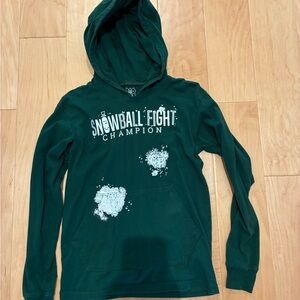 Wes and Willy Green Snowball Fight Champion Hoodie